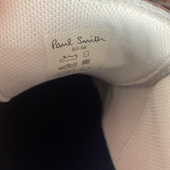 ⭐️ Paul Smith Women's White Lapin Grosgrain-trimmed Leather Sneakers - Picture 6 of 6